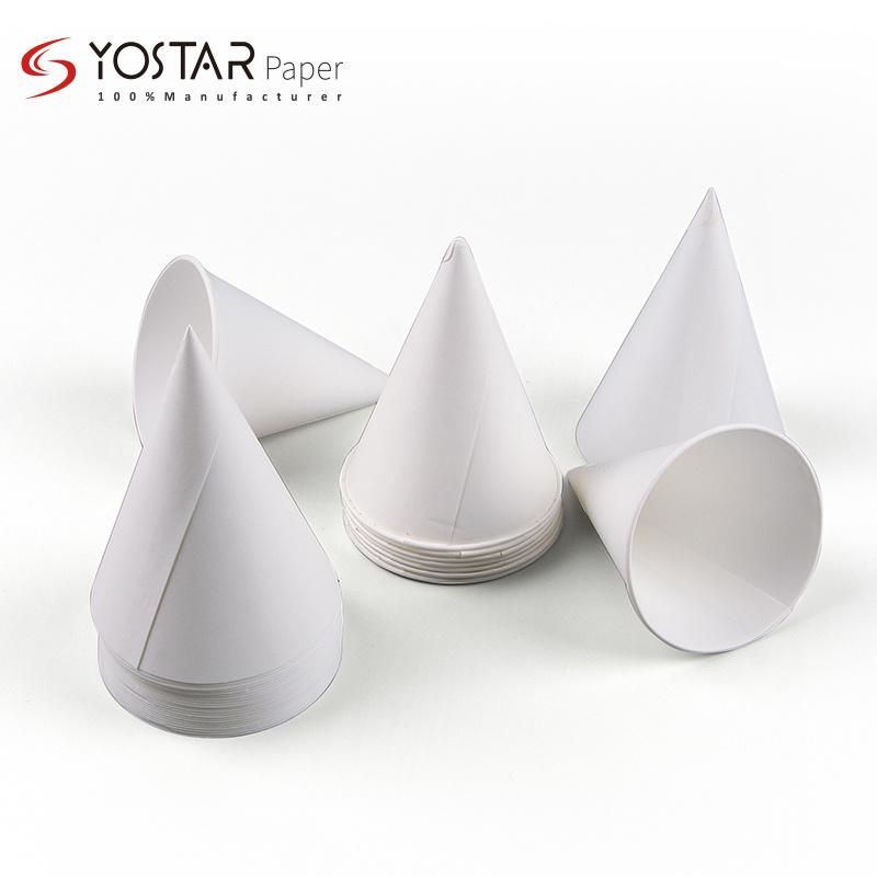 Custom Disposable White Conical Food Grade Paper Water Cup