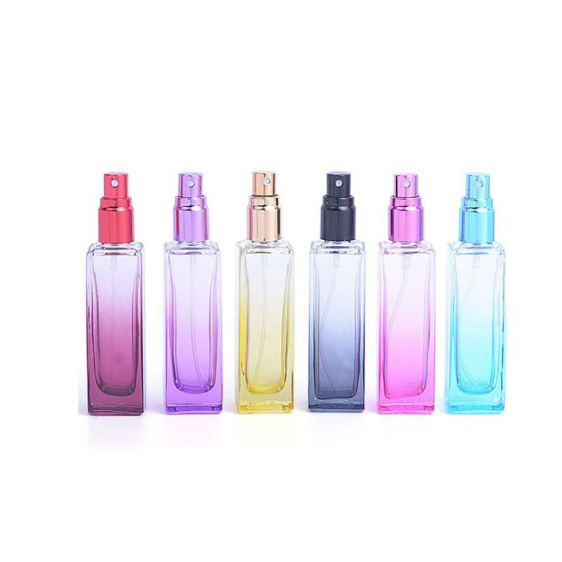 in Stock Empty Pefume Bottles for Sale Square Clear Glass Spray Bottle for Perfumes Fragrance Bottle