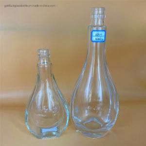 375ml 500ml 700ml Hot Sale Dress Shape Glass Liquor Spirit Wine Brandy Gin Vodka Rum Bottles with Screw Cap