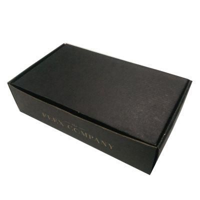 Recyclable Flat Shipping Foldable Black Kraft Corrugated Paper Box