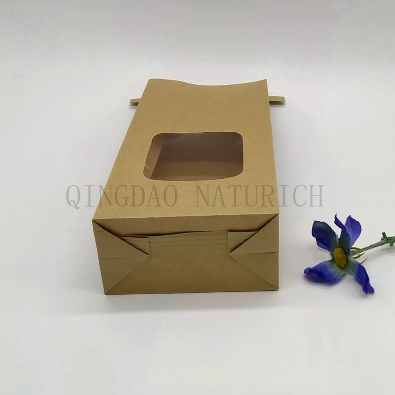 Environmental Protection Recyclable Bakery Packing Kraft Paper Bread Bag