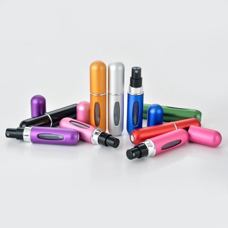 5ml 8ml Empty Refillable Aluminum Glass Atomizer Mini Fine Mist Perfume Spray Bottle for Amazon