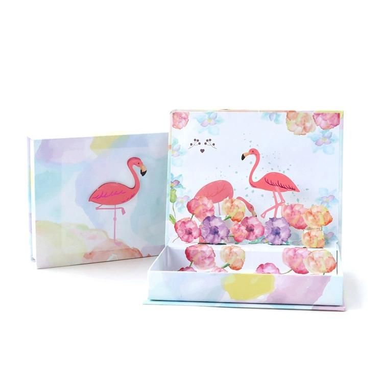 China Wholesale High Quality Custom Made Cardboard Hardcover Magnetic Gift Flamingo Box