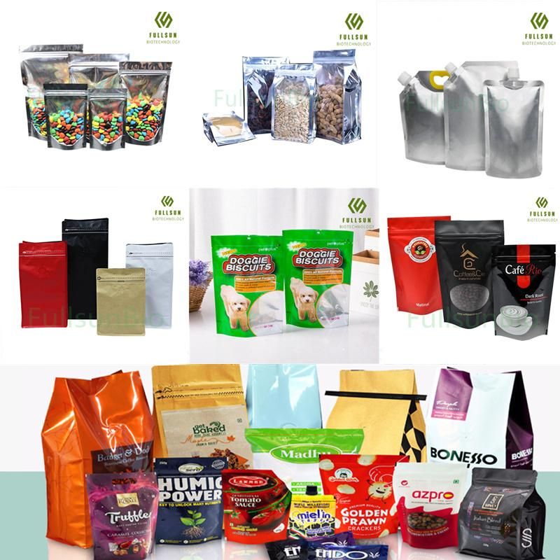 100% Biodegradable Composite Stand up Pouch Clear Translucent Tobacco Leaf Hemp Weed Compostable Snack Vacuum Zipper Food Packaging Plastic Bag