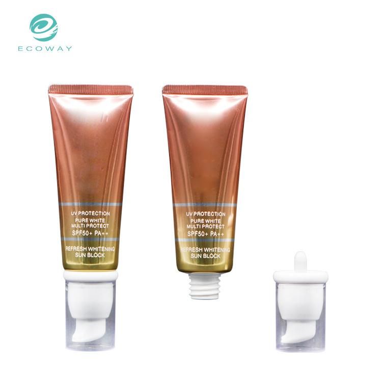 Sunscreen Lotion Cream Container Cosmetic Tube with Airless Pump Packaging