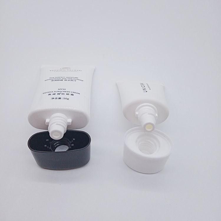 Customized Oval Flat Cosmetic Plastic Tube Packaging for Sunscreen Cream