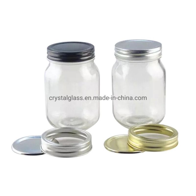 100ml 350ml Transparent Regular Classic Glass Mason Jar with 70mm Width Mouth Lids