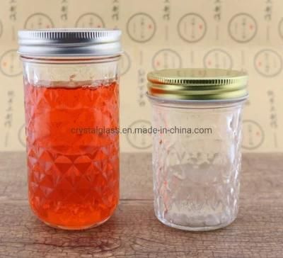 100ml L200ml 250ml 480ml Round Wide Mouth Logo Customized Glass Mason Jar with Lid for Food Storage Jar