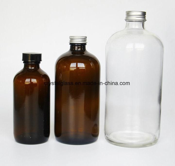 Simple Round Glass Bottle Boston Coffee Bottle 500cc 1000cc