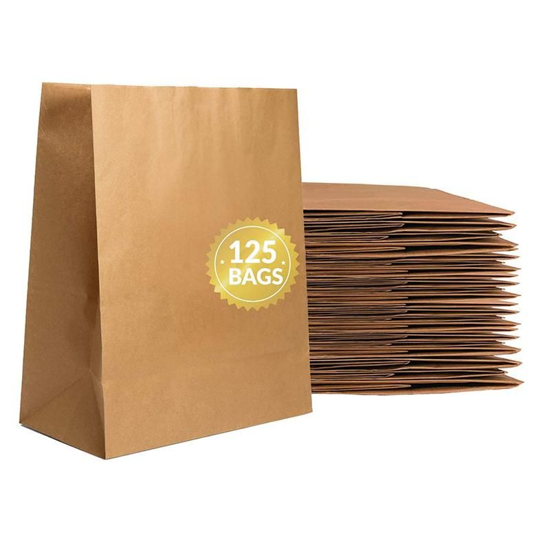 Take Away Carrier Food Bakery Packaging Brown Kraft Paper Bag