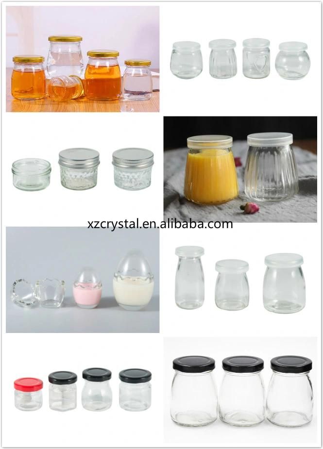 100ml 150ml 200ml Pudding Milk Yogurt Glass Bottle Jelly Jar with Plastic Cap