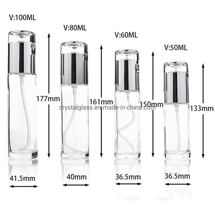 Custom Manufacturer 30ml 50ml 60ml 80ml 100ml Round Flat Skin Toner Frosted Glass Cosmetic Bottle