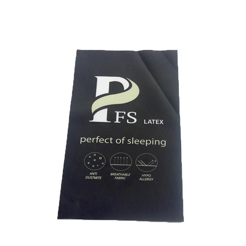 High Quality Black Background Printing White Logo Gloss Satin Ribbon Label