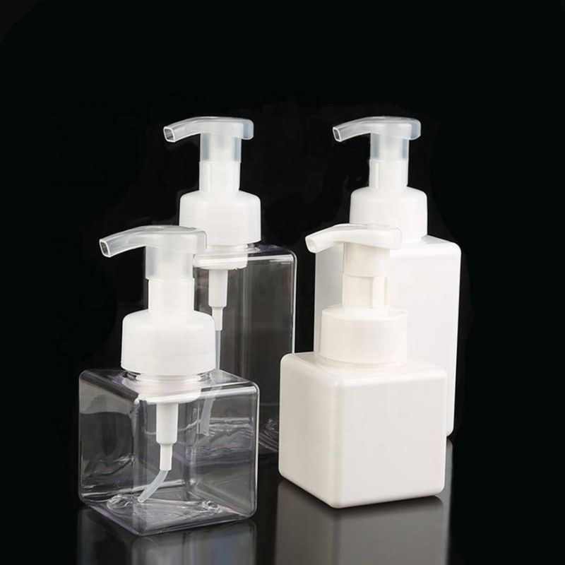Rectangle 250ml 500ml Skincare Packaging Plastic Pet Bottle Face Cleanser Liquid Soap Foam Bottle