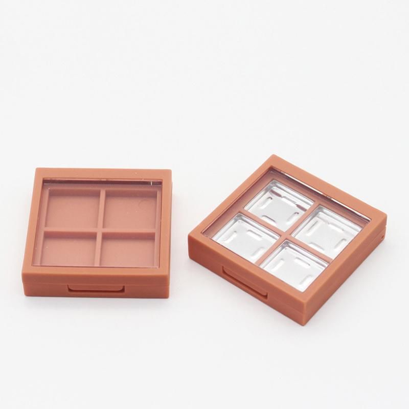 4-Color Cosmetics Manufacture Plastic Eyeshadow Palette Makeup Beauty Packaging Lotus Color Eyeshadow Case for Sale