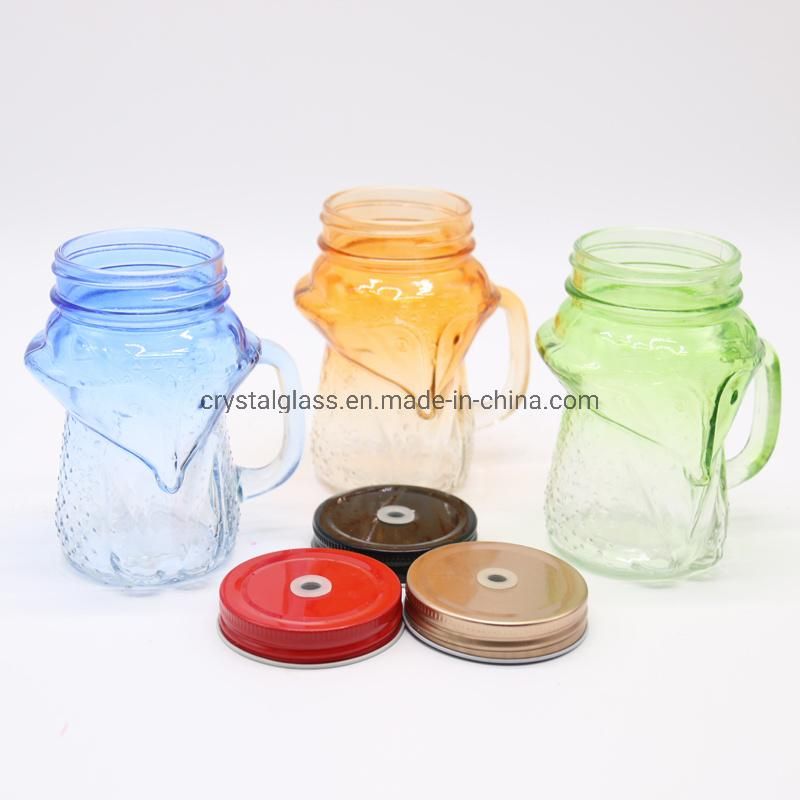 Custom Made ODM Mason Jar with Handle and Straw