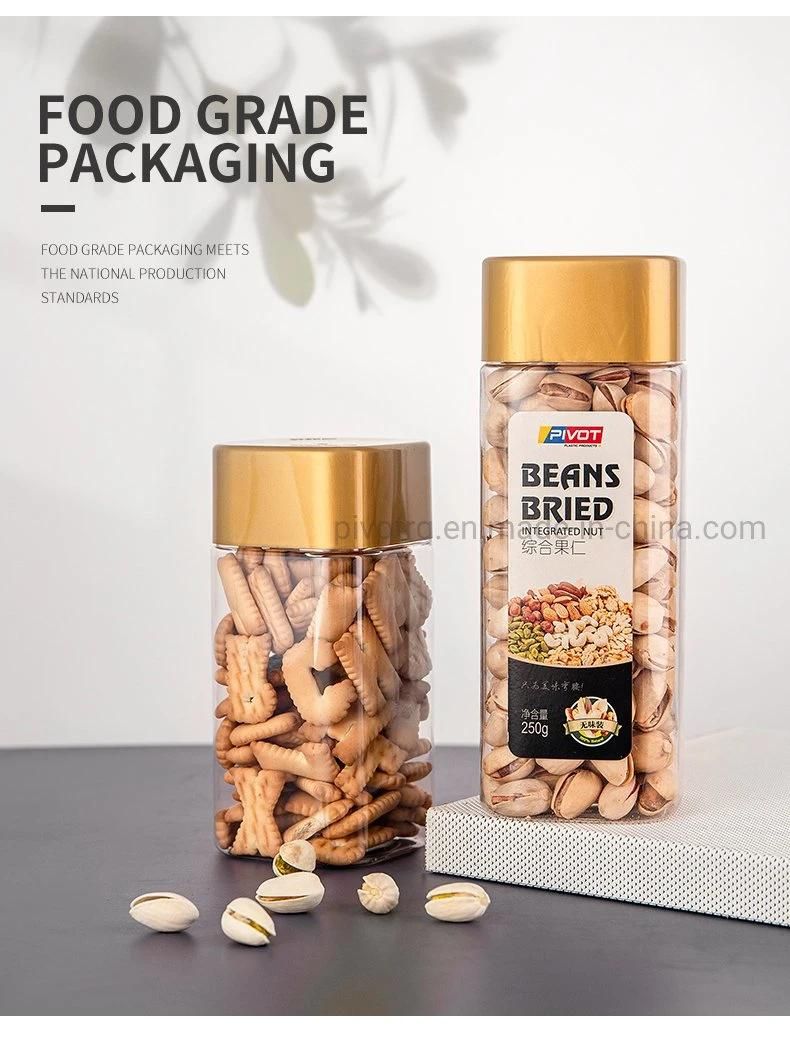 618ml Square Pet Plastic Food Bottles with Caps for Nuts Foods Snacks Packing