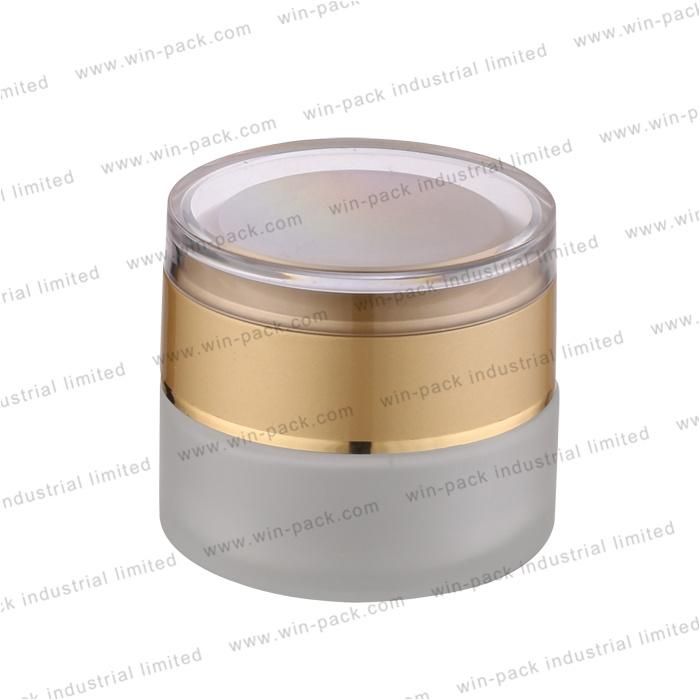 15g 30g 50g Cosmetic Packaging Round Glass Face Cream Jar with Plastic Cap