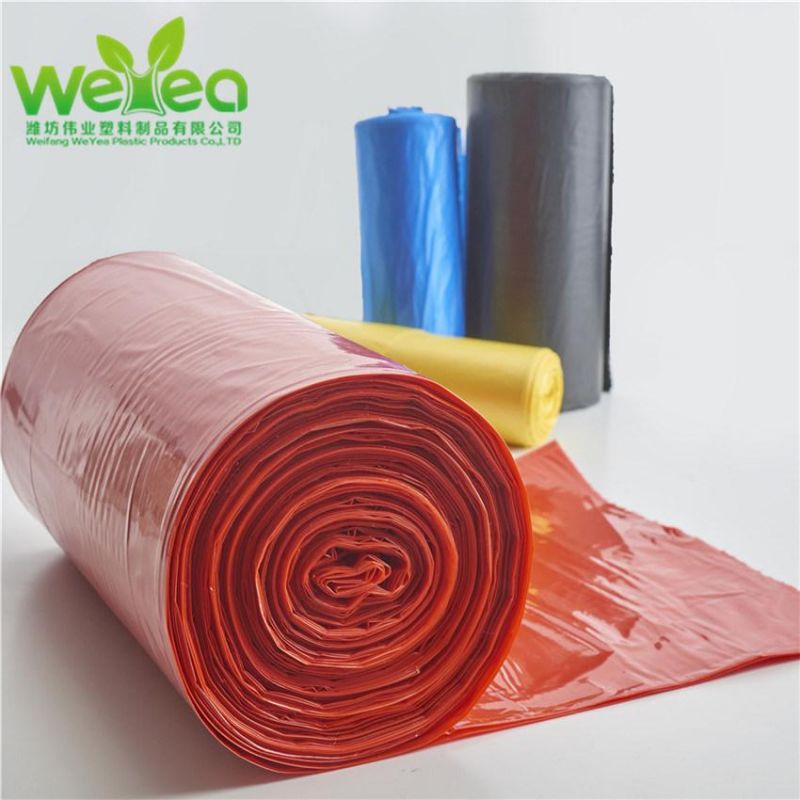 PE/HDPE/LDPE Plastic Black Rubbish Trash Garbage Waste Bag on Rolls