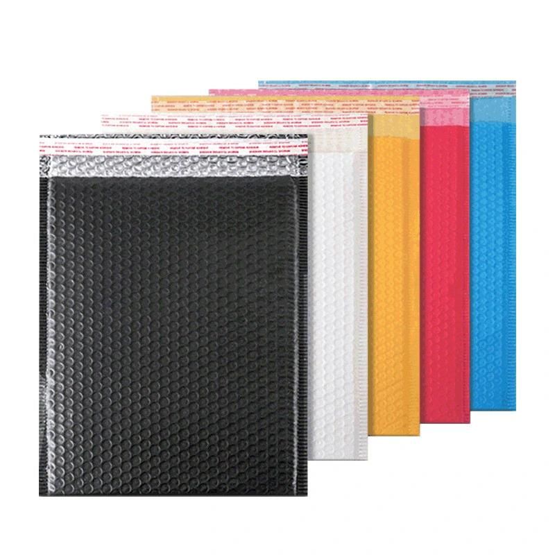 Stock Sizes Waterproof Padded Envelopes Black Bubble Mailers, Customized Logo Self Seal Protective Packaging Poly Bubble Bags