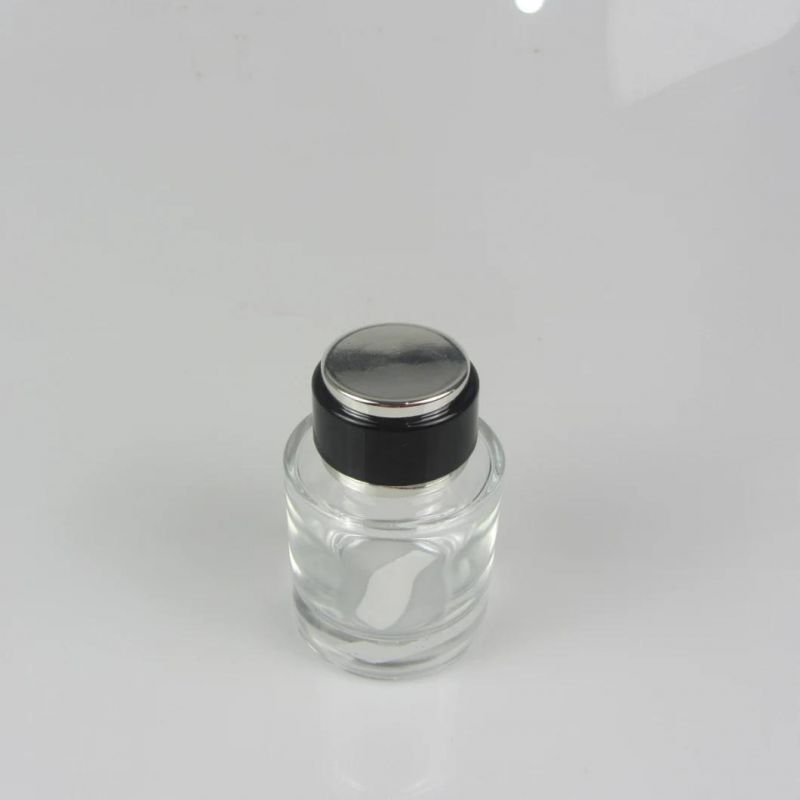 100ml Glass Empty Round Perfume Bottle with Black Cap