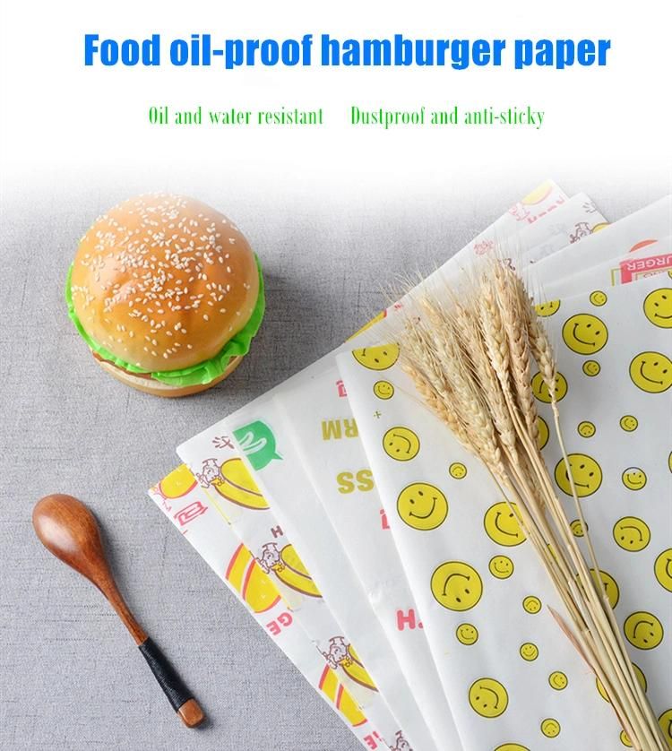 Custom Greaseproof Liner Hamburger Wax Wrapper Sandwich Food Wrapping Paper