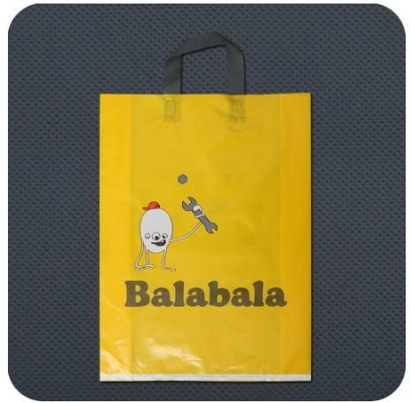 Premium Printed Plastic Shopping Bag with Soft-Loop Handle