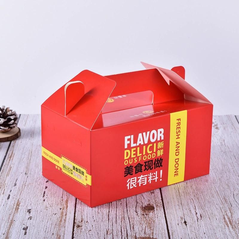 Customized Hamburger Box Pie Box Snack Burger Food Package Packing Box for Food Paper Boxes for Fast Food Kraft Noodle Box