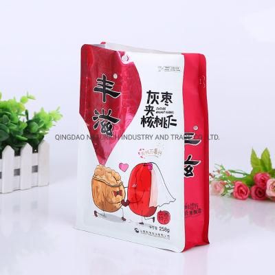 Quad Seal Bag for Fruit Juice Liquid Packing Bag Flat Bottom Plastic Bag