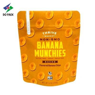 Dq Pack Custom Print Mylar Bag Custom Logo Plastic Packaging Bag Stand up Zipper Pouch for Banana Nuts Packaging