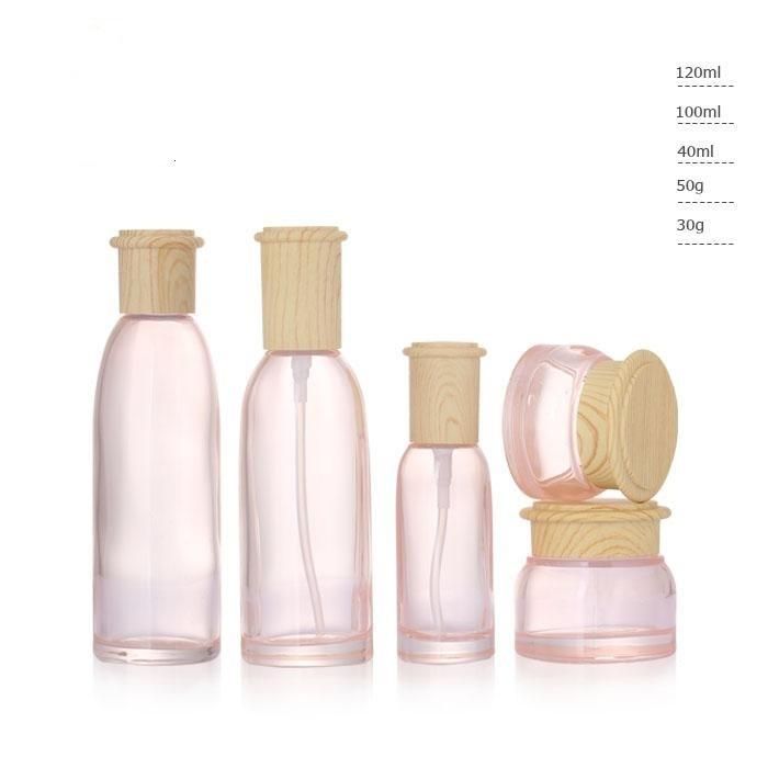 Ll34 Glass Empty Makeup Cream Packaging White Cosmetic Square Bottle and Jar Have Stock