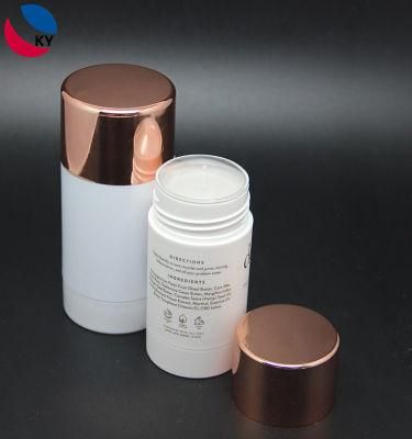 50ml Rose Gold Cap Matte White Deodorant Stick Container