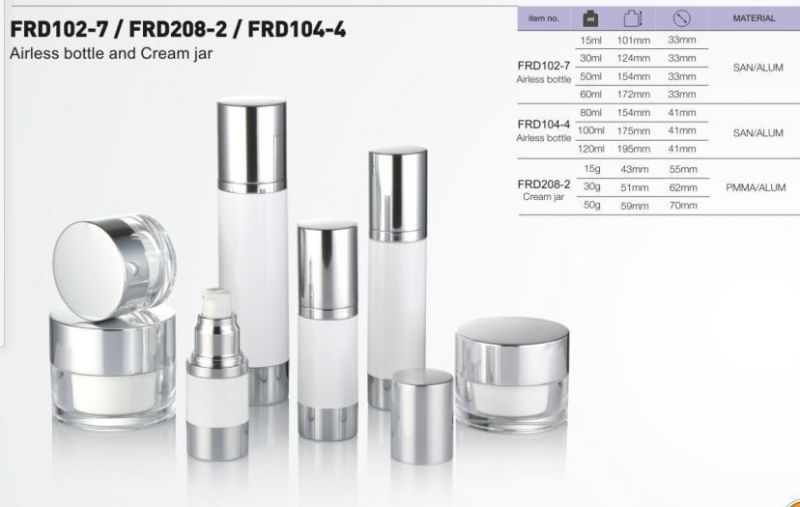 100ml Alum Airless Bottles High-End Lotion Bottles 50ml Gold Cosmetic Bottle for Skin Care