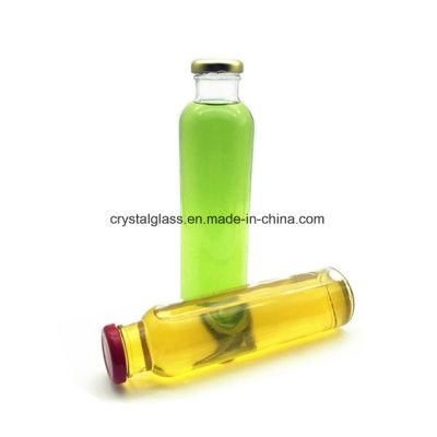 300ml 500ml Tall Juice Glass Beverage Bottle Wholesale with Metal Lid