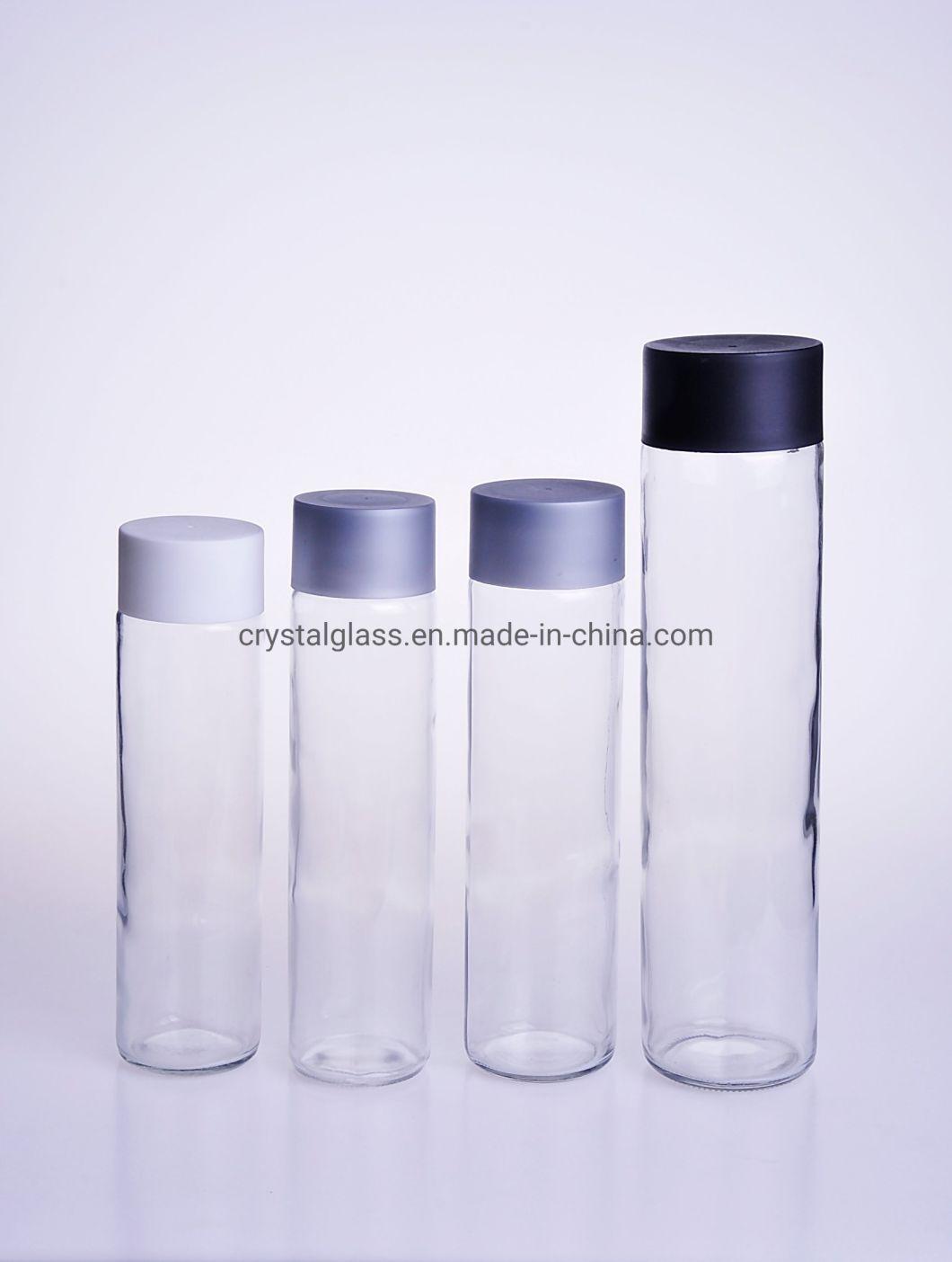 250ml 300ml 350ml 375ml 400ml 500ml 800ml Clear or Frosted Water or Beverage or Juice Drinking Glass Bottle with Plastic Cap Voss Style