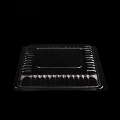 Eco Friendly Disposable PET Plastic Rectangular Vegetable Food Tray Transparent Food Grade Packaging Tray