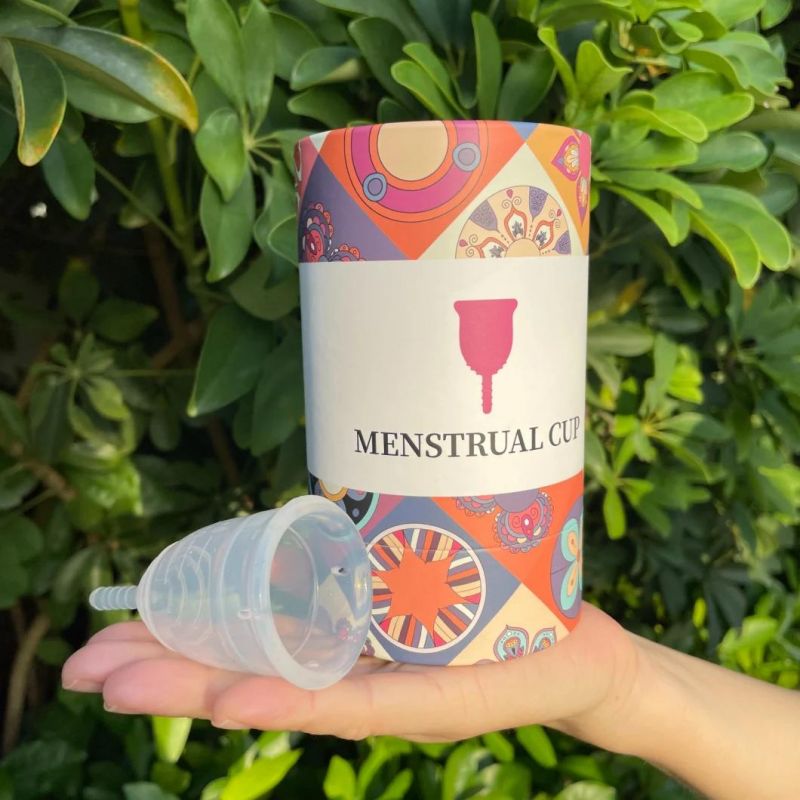 Firstsail Custom Printed Recycle Push up Round Packaging Box Paper Tube for Reusable Silicone Safety Women Menstrual Cup with PVC Window