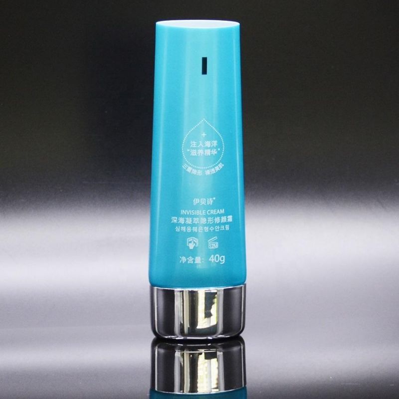 Cosmetic Tube Packaging with Oval Shape Silver Metalized Lid