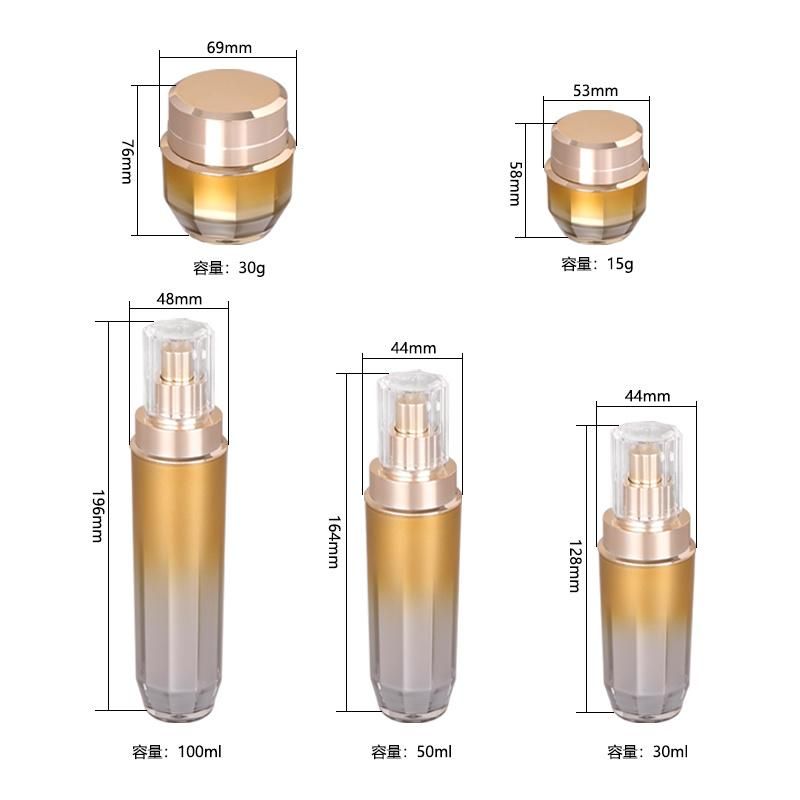 Wholesale Packaging 30ml 50ml 100ml Plastic Cream Bottle Acrylic Cosmetic Jars for Cosmetic Packaging