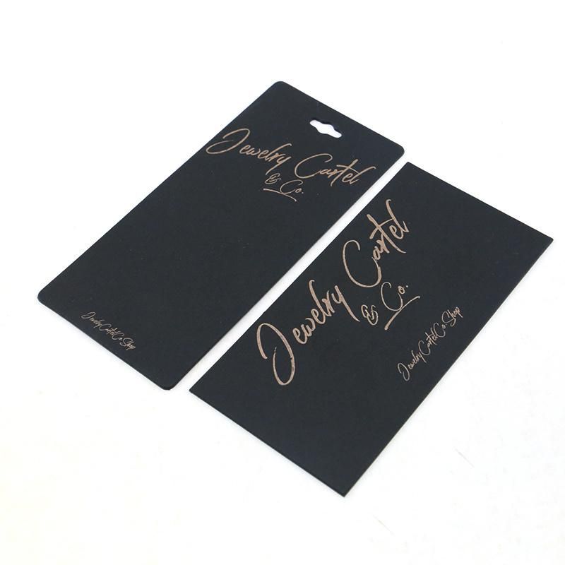 Black Card Paper Jewelry Display Card with Print Gold Foiling Logo