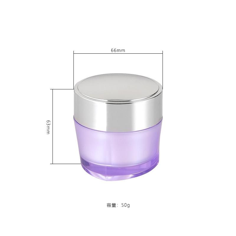 Manufacturer Double Pearl Empty Plastic Jars Cosmetic with Silver Lid Skincare PP Cream Empty Jar for Cosmetic Packaging