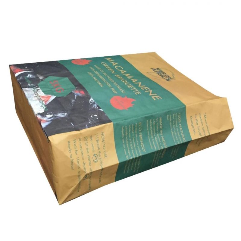 Double Kraft Paper High Quality 7lb 10lb 15lb 20lb 40lb 2kg 3kg 5kg 8kg Charcoal Packaging Bag