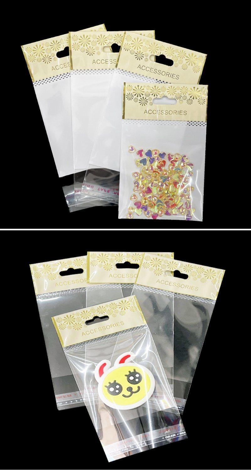 Fashion Golden Header Card Pouch Self Adhesive Seal OPP Bags