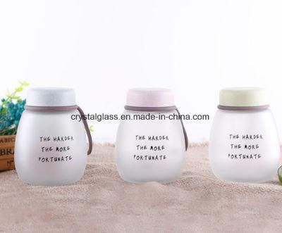 350ml High-End Frosted Glass Pot-Bellied Water Bottle