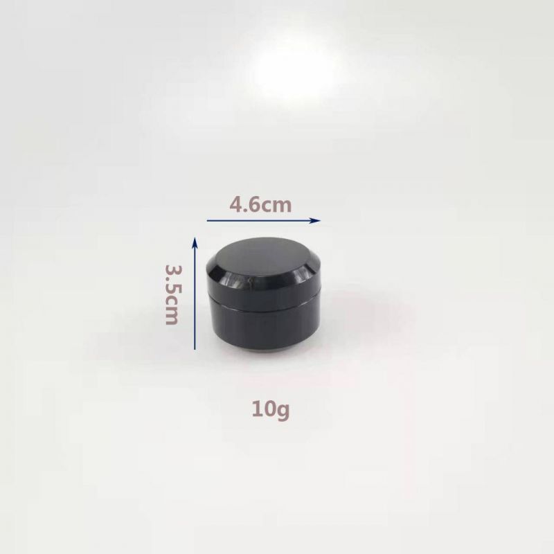 10g Black Lid Plastic Can Cosmetic Container Cream Lotion Can Cosmetic Sub Packaging Box
