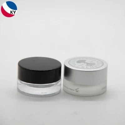 3G 5g 10g Eye Cream Frosted Clear Glass Jar with Silver Color Lid