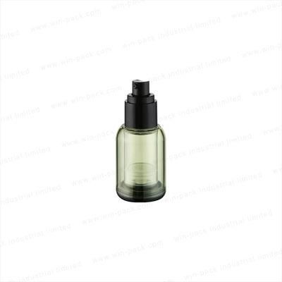 Transparent Green Airless Pump Bottle for Cosmetic Packaging