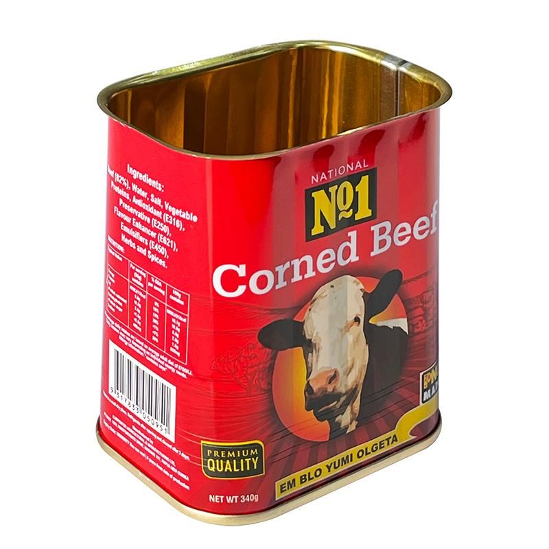 Food Grade Key Welded Open Trapezoidal Can Metal Tin Can for Luncheon Meat or Corned Beef