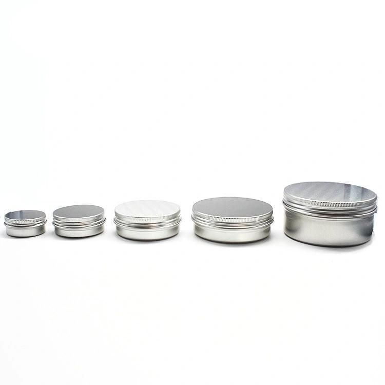 15g Empty Aluminium Cosmetic Pot Jar Tin Container Silver Sample Lined EPE Insert