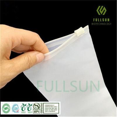 Biodegradable Clothing Clothes Bag Zipper Bag DIN13432 100%Compostable Food Bag Ziplock Plastic Bag